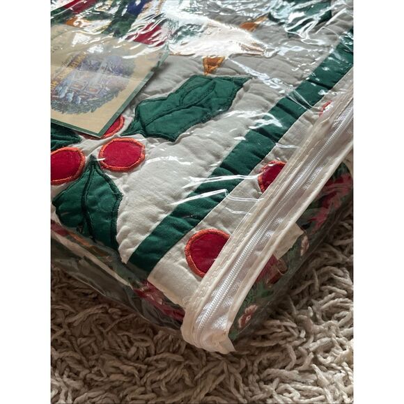 Vintage American Pacific Christmas Hand Quilted Patchwork /Wall Hang 50x60 New - Picture 7 of 8